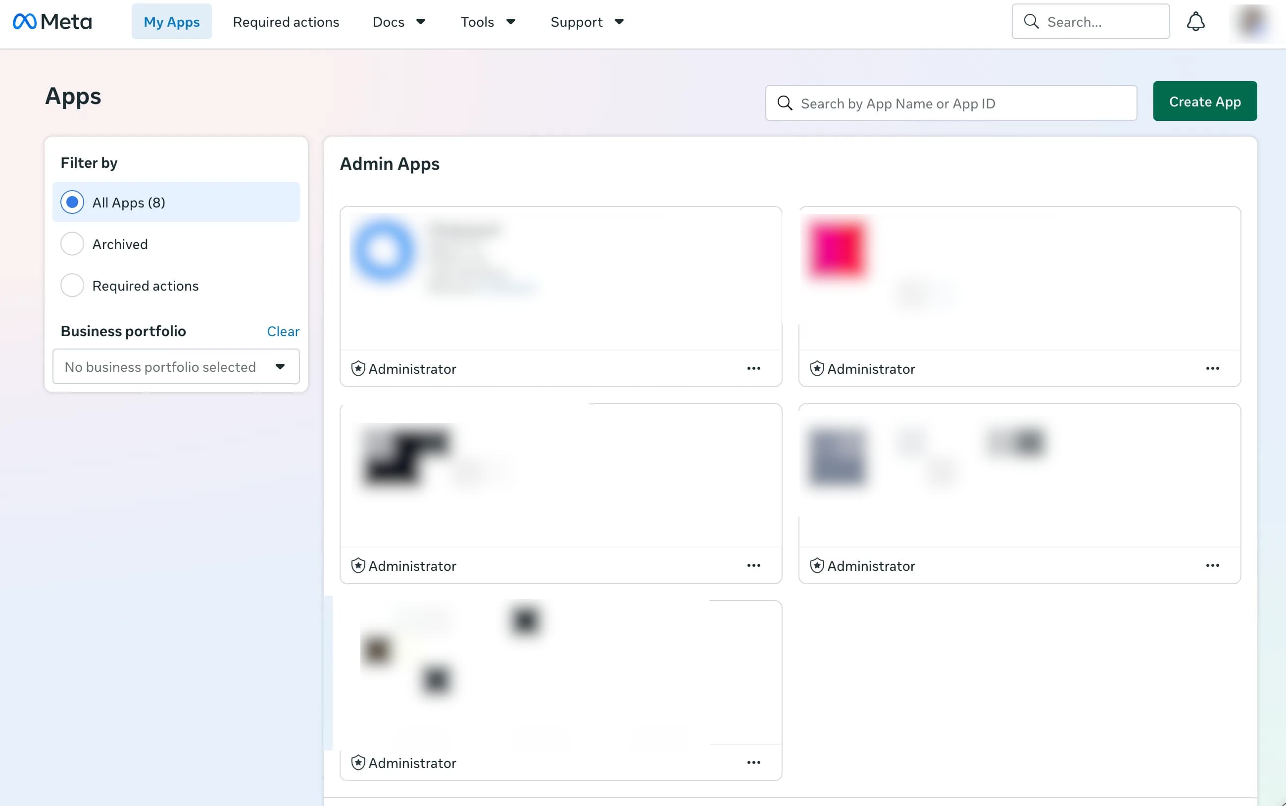 Meta Apps page