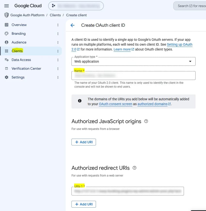 OAuth-Client als Webanwendung erstellen